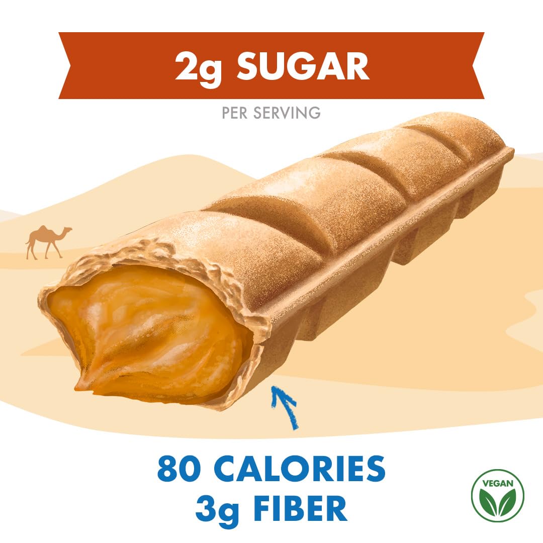 Crispy Dunes Peanut Butter Wafer Sticks - Low-Calorie Snack with Peanut Butter Cream Filling, 90 Calories, Non-GMO, Prebiotic Fi