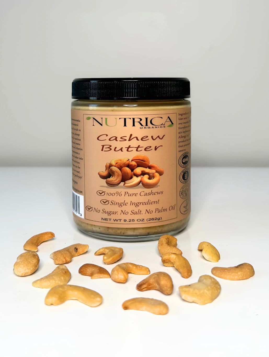 100% Pure Cashew Butter, Single Ingredient, No Salt, No Sugar, No Palm Oil, No Additives, Vegan, Plant Based Protein, Premium Ro
