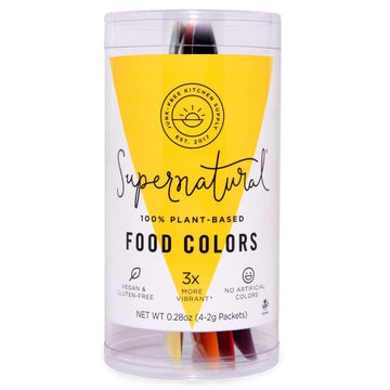 Plant-Based Food Color Variety Pack by Supernatural, Food Dye Powders, 4 Natural Colors, No Artificial Dyes, Gluten Free, Vegan 