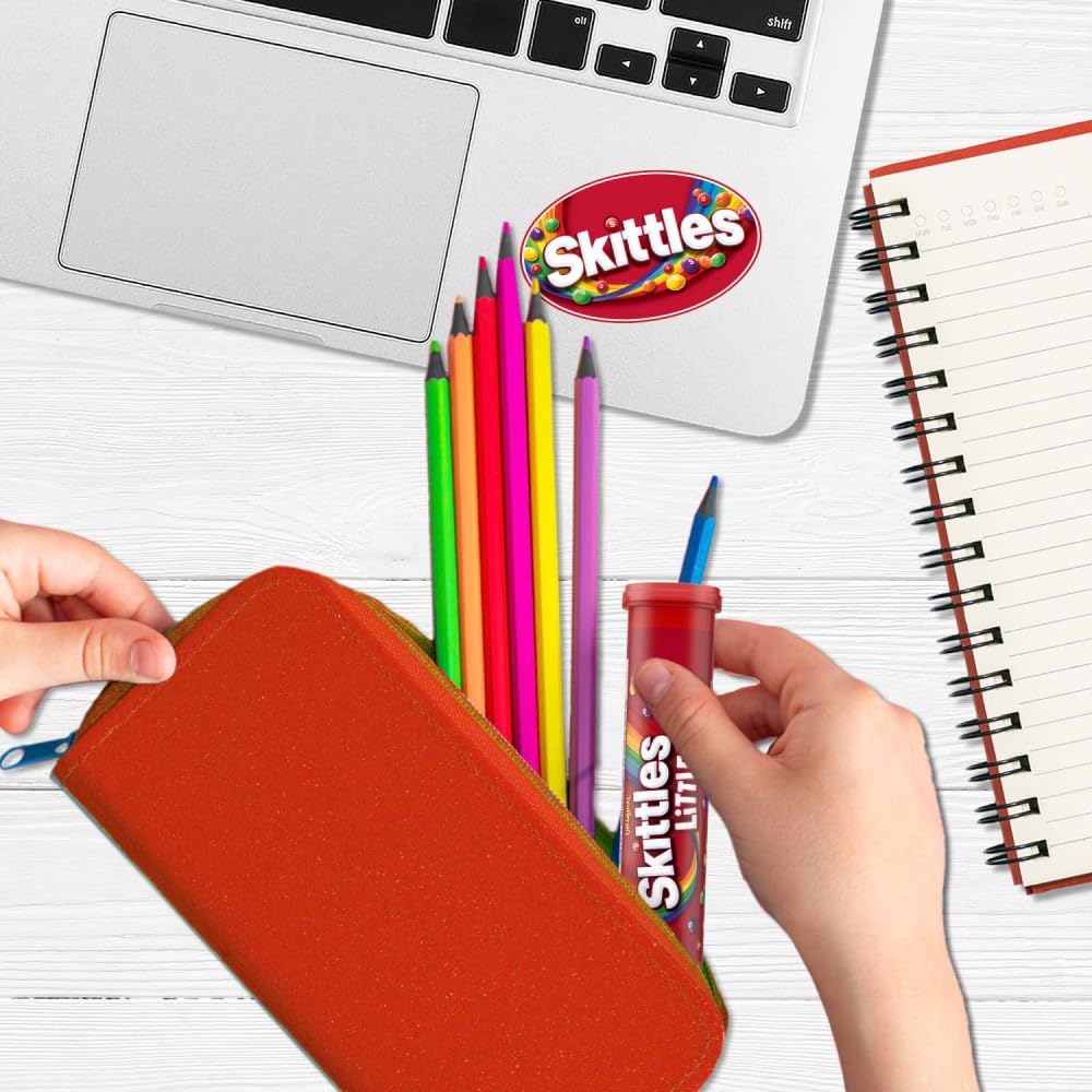 SKITTLES Littles Originals Rainbow Chewy Candy, 45.6 Oz, SKITTLES Bulk Candy 24 Count Mega Tubes, Tiny Fruit Flavored Treats for
