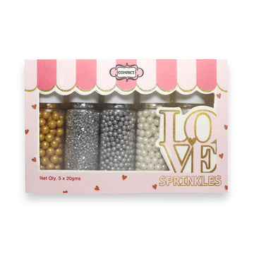 Sprinkles - Confect Sprinkles for Cakes & Cupcakes Decoration Assorted pack of 5 Metal Mania Disco Ball Mashup Sprinkles Mix Gol