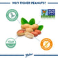 Fisher Peanuts Roasted Unsalted Nuts, 5.15 oz, Gluten Free, Vegan, Healthy Snack, Resealable Bag, Brown