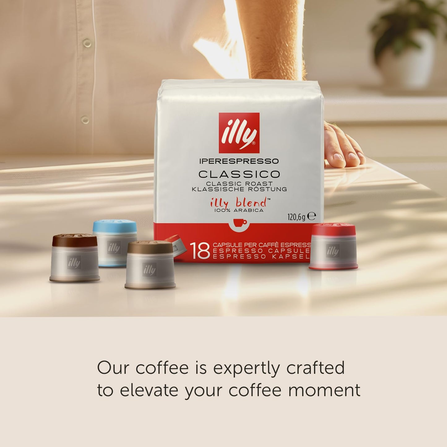 illy Coffee iperEspresso Capsules - Single-Serve Coffee Capsules & Pods - Single Origin Coffee Pods - Classico Lungo Medium Roast with Notes of Caramel - For iperEspresso Capsule Machines - 18 Count