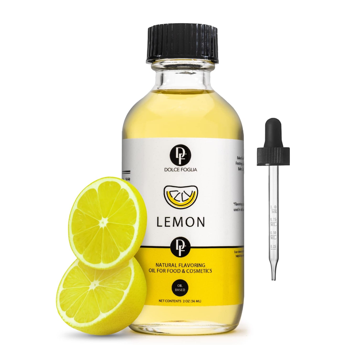 Lemon Flavor Concentrate for Food & Cosmetics - 2 Oz. Multipurpose lemon Flavoring Oil for Lip Gloss, Pastries, & Candies in Gla