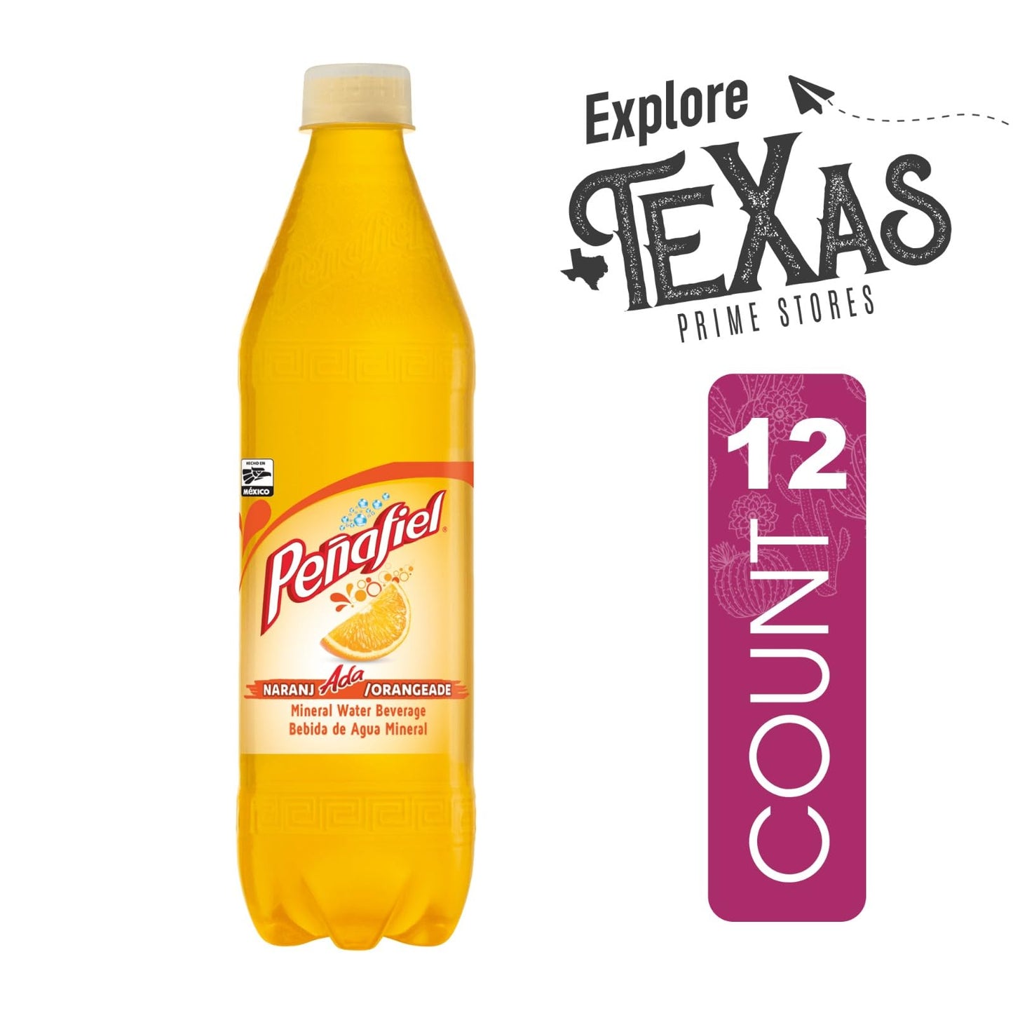 Unique Outlet Penafiel Orangeade Mineral Spring Water, 20.3 fl oz, 12 Pack, Imported from Mexico