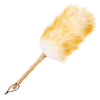Green Vivid Lambs Wool Duster With Solid Bamboo Handle,Leather Hang Strap,18.9 Inch Long,Natural Feather Duster For Cleaning Cei