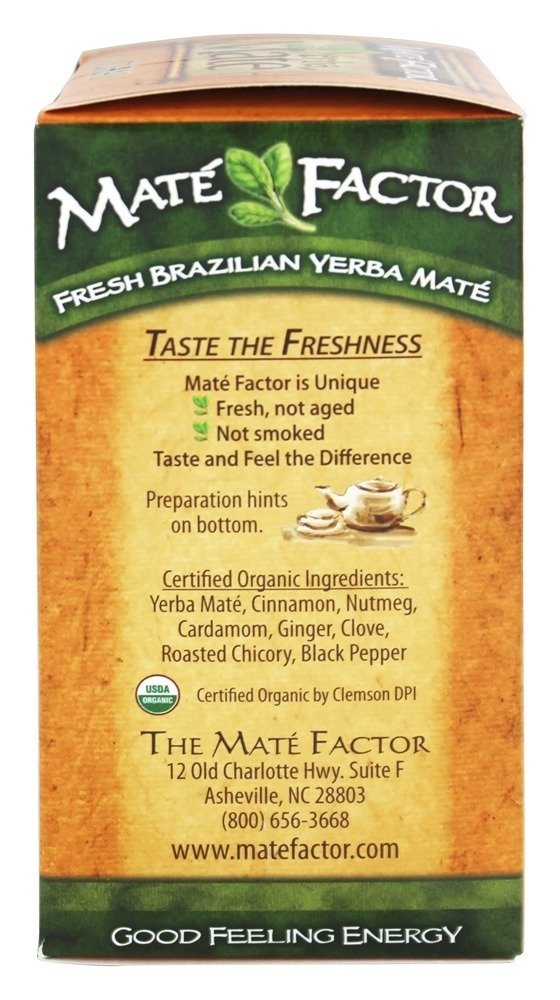 The Mate Factor Herb Tea, Energizing, Organic, Chai, 20 Bag (Pack of 2)