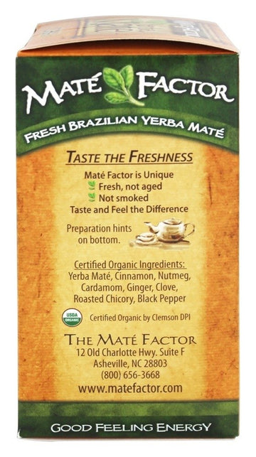 The Mate Factor Herb Tea, Energizing, Organic, Chai, 20 Bag (Pack of 2)