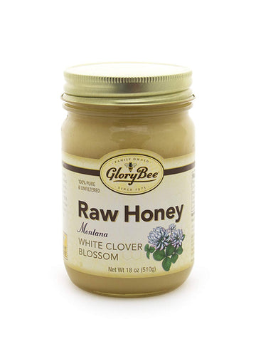 Raw Montana White Clover Blossom Honey 18 Ounces