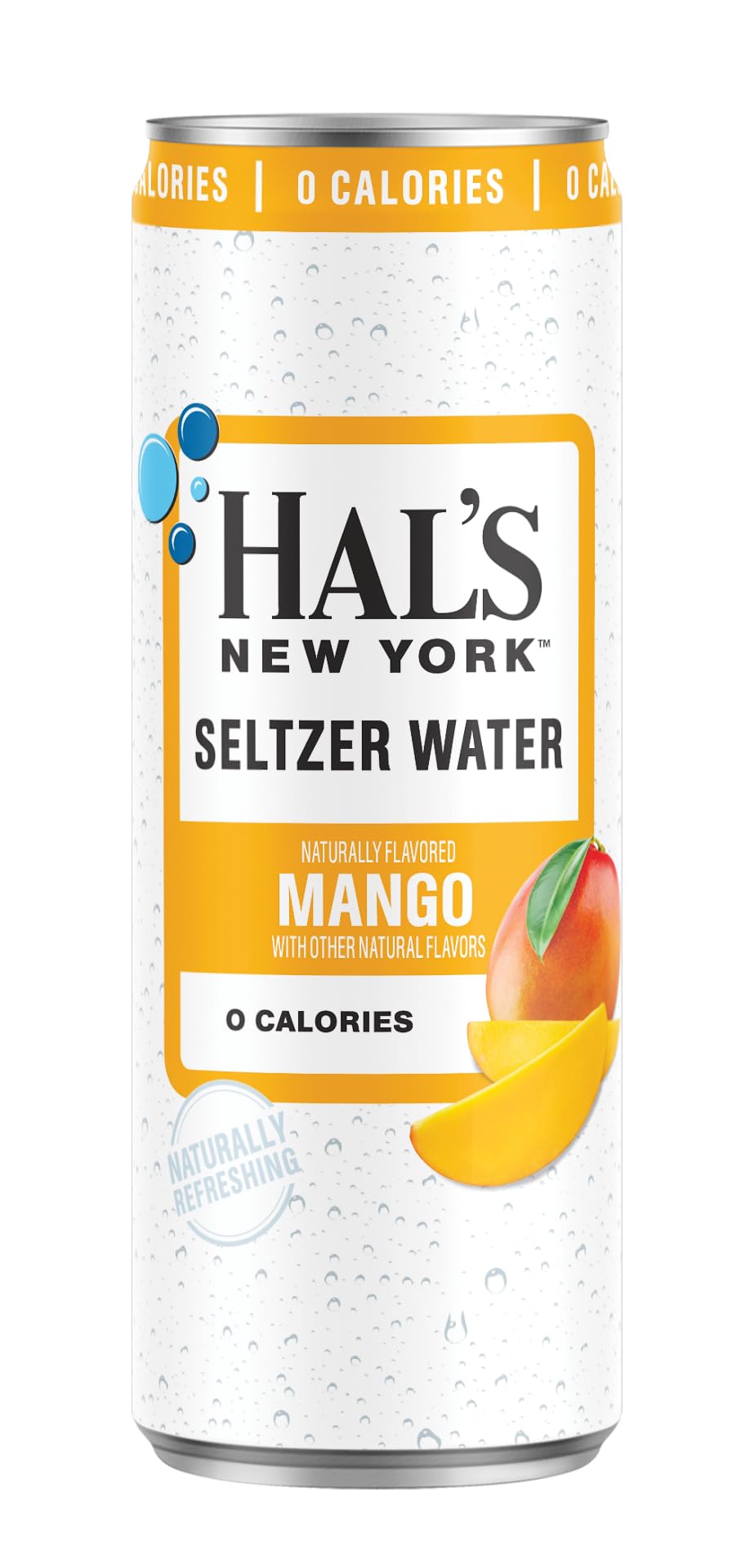 Hals New York Seltzer Water  Mango Sparkling Water  12 Fl Oz Slim Can (Pack Of 24)
