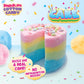 PartyPuffs Cotton Candy Cake - 4 Servings - Sliceable Celebration Cake With Strawberry  Blue Raspberry  Lemon & Green Apple Flavors - Fun Party Dessert With Crunchy Marshmallow Bits - Gluten-Free Treat & Made in USA - 4oz