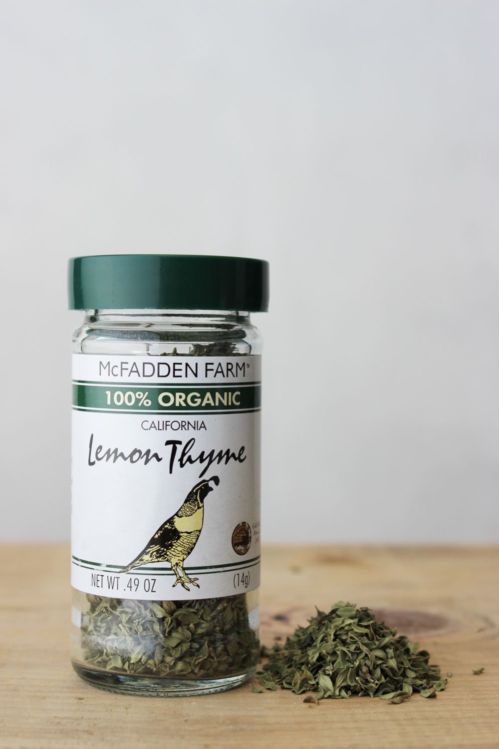 McFadden Farm Organic Dried Lemon Thyme Herb, 0.49 oz Glass Jar, Grown in the USA