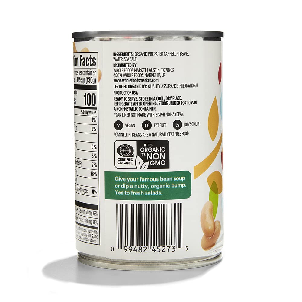 365 by Whole Foods Market Organic Cannellini Beans, 15.5 OZ, Pack of 1