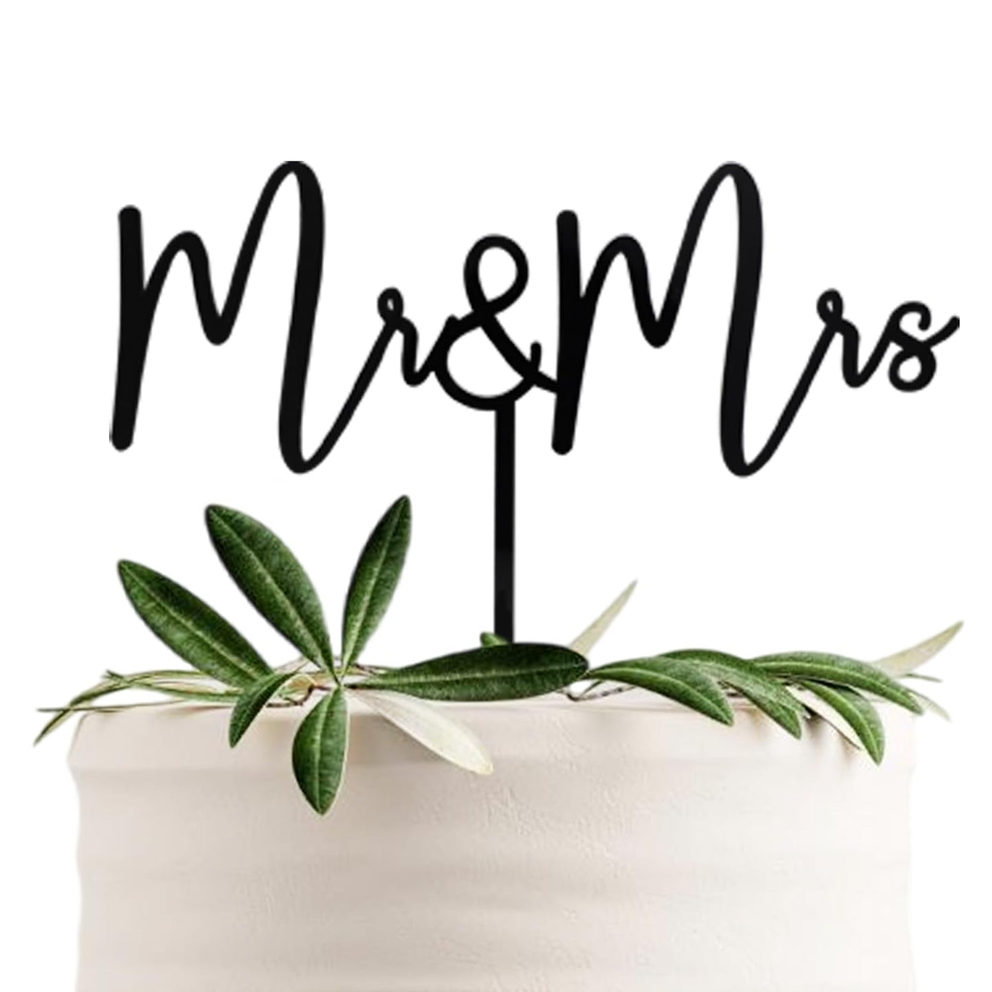 Cc Town Mr & Mrs Black Acrylic Cake Topper  Bride And Groom Cake Topper Wedding Decoration(Design 01)