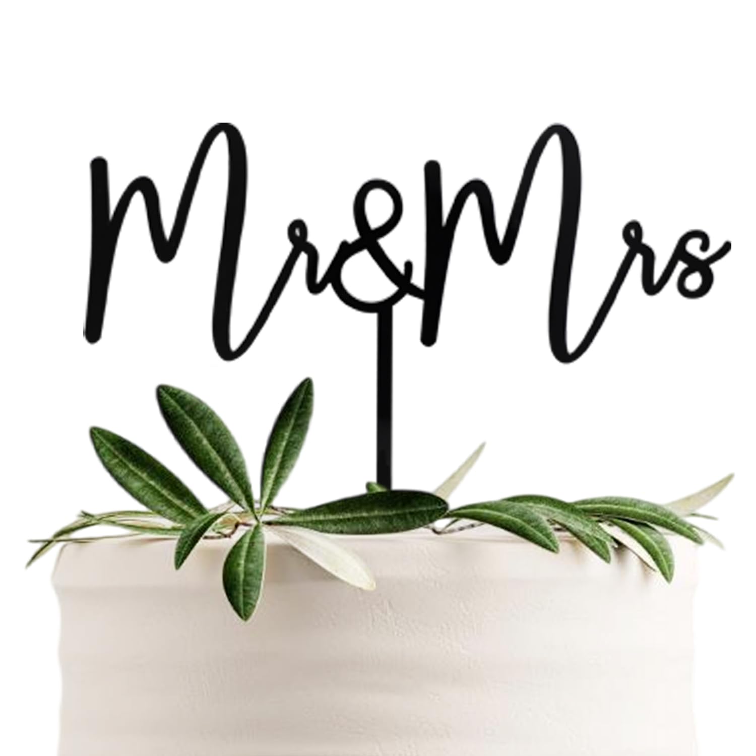 Cc Town Mr & Mrs Black Acrylic Cake Topper  Bride And Groom Cake Topper Wedding Decoration(Design 01)