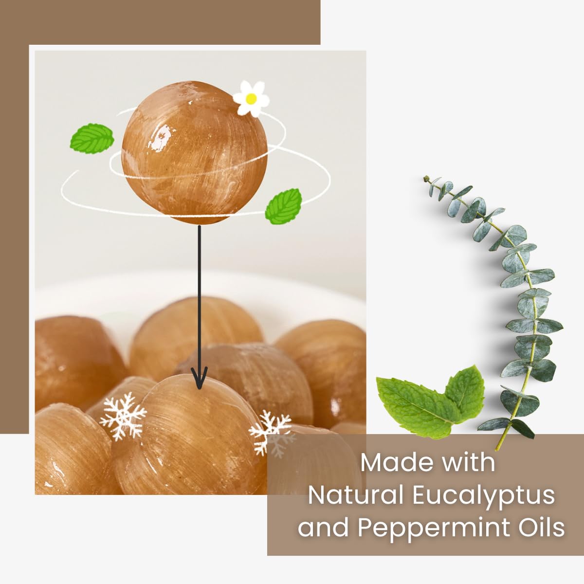 UNHAS ASIAN SNACK BOX Korean Hard Candy with Pear and Propolis, 2-Pack, Natural Ingredients, Individually Wrapped