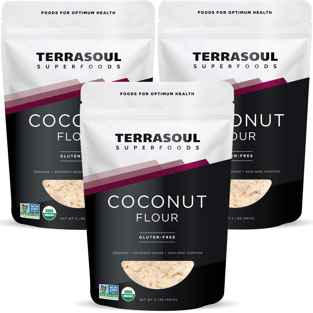 Terrasoul Superfoods Organic Coconut Flour - Gluten-Free, Fine Texture, 6 lbs (3 Pack)