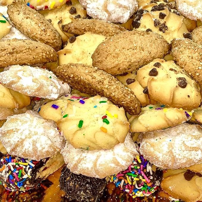 RawJoy Gourmet Italian Cookie Platter Holiday Assortment Cookies Italian cookies for Thanksgiving, Christmas Birthday Gifts 125+