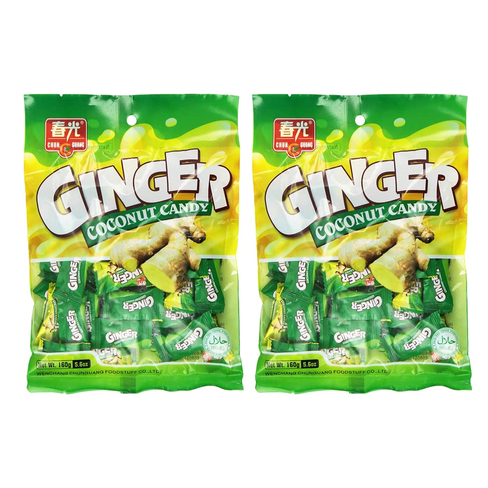Chun Guang Ginger Coconut Candy (Ginger Coconut 5.6Oz, 2Pack)