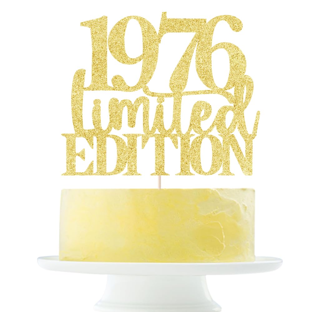 Limited EDITION 1976 cake topper 49th birthday happy birthday cake topper men and women cheer 49 years old handmade Golden glitt