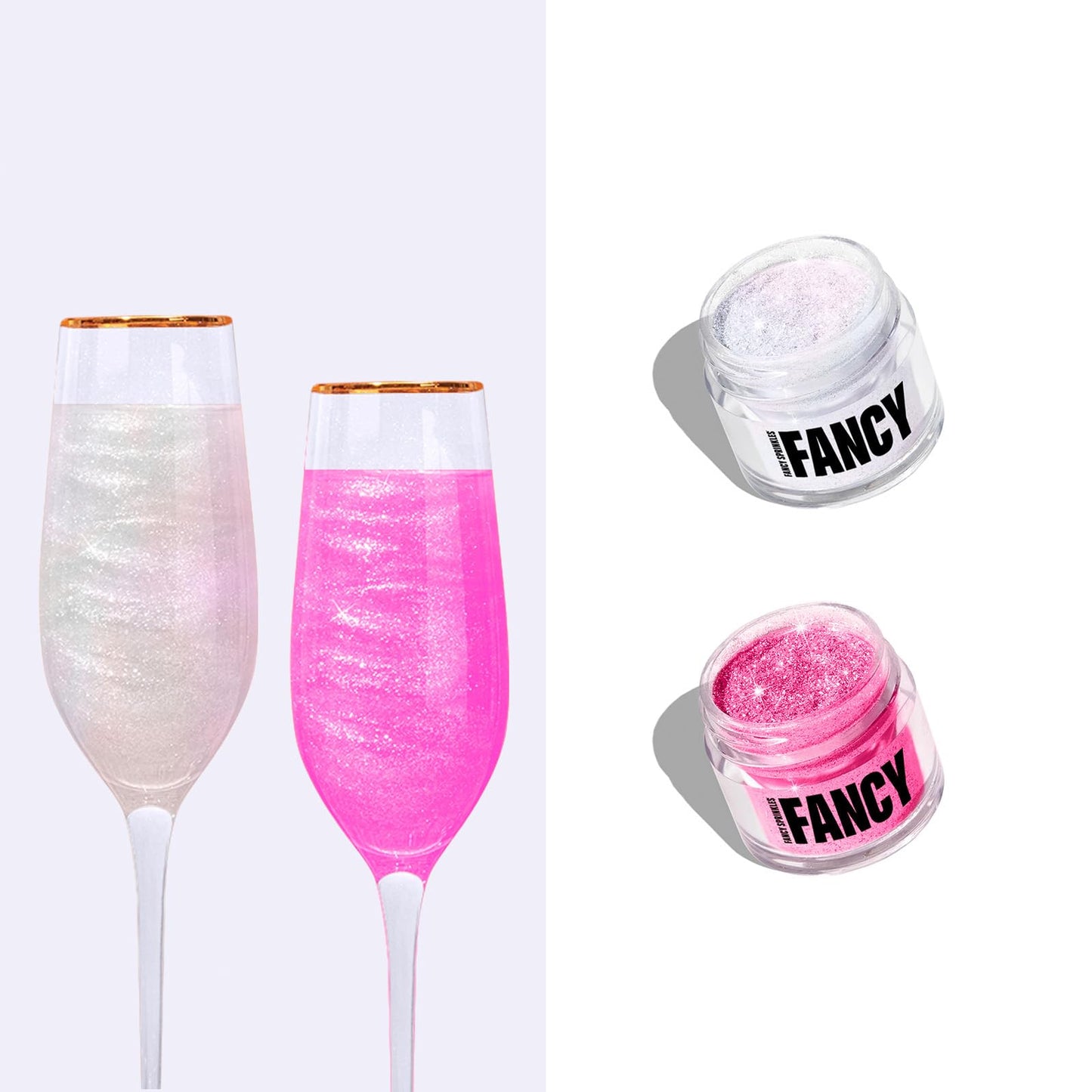 Fancy Sprinkles In Ur Dreams Edible Glitter Set For Sparkling Food & Drinks, No Taste Or Texture, Tourmaline Pink And Moonstone