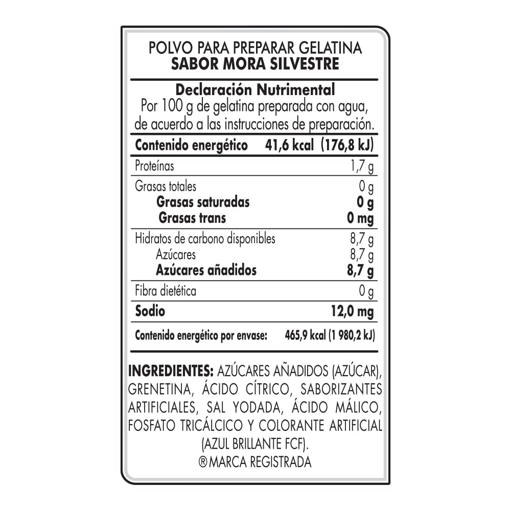 D'Gari Gelatin Dessert Blueberry- Dgari Mora Oz- 5 Pack (Mora Silvestre)