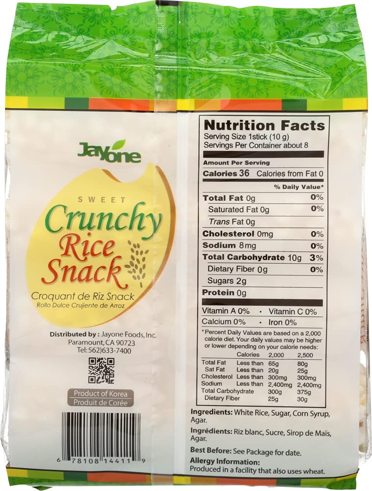 Jayone Rice Snack Crunchy, 2.8 oz