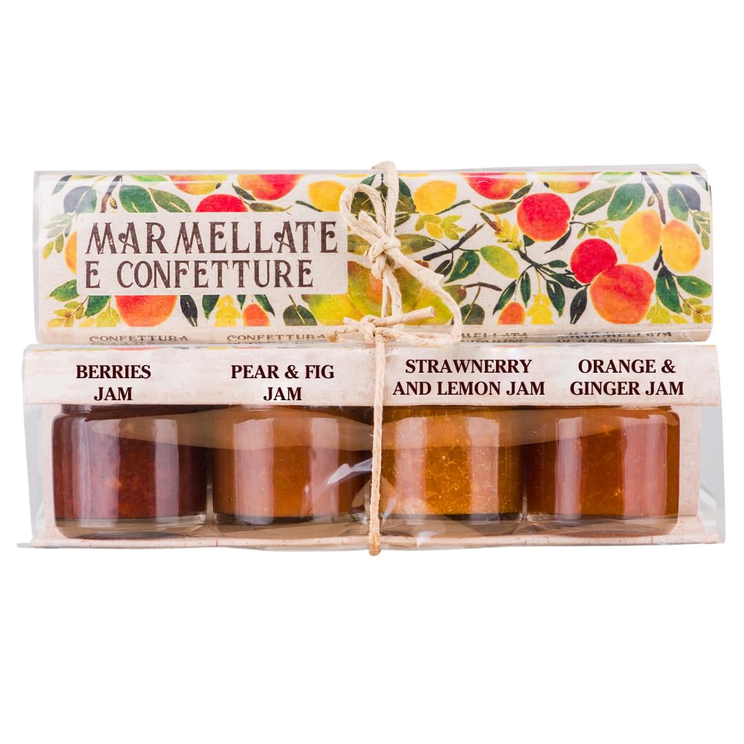 ARTIGIANI DEI SAPORI - Mini Marmalade, Jam Sweet Spread Gifts 1.3 oz each, Mixed Berries Jam, Strawberry And Lemon Jam, Orange A