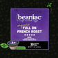 beaniac Organic French Roast Coffee Pods, Dark Roast, Compostable K Cups, 30 Count