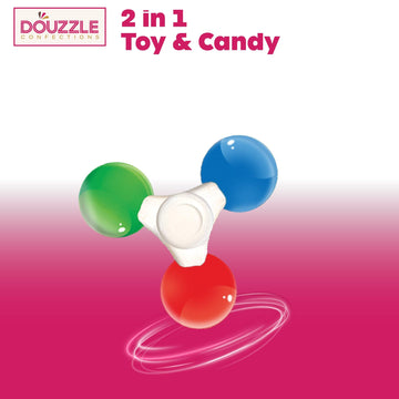 Douzzle Candy Fidget Spinner, Hard Candy Lollipop 3 Flavors (12 Count, Pack Of 1) Individually Wrapped Candies, Birthday Party F