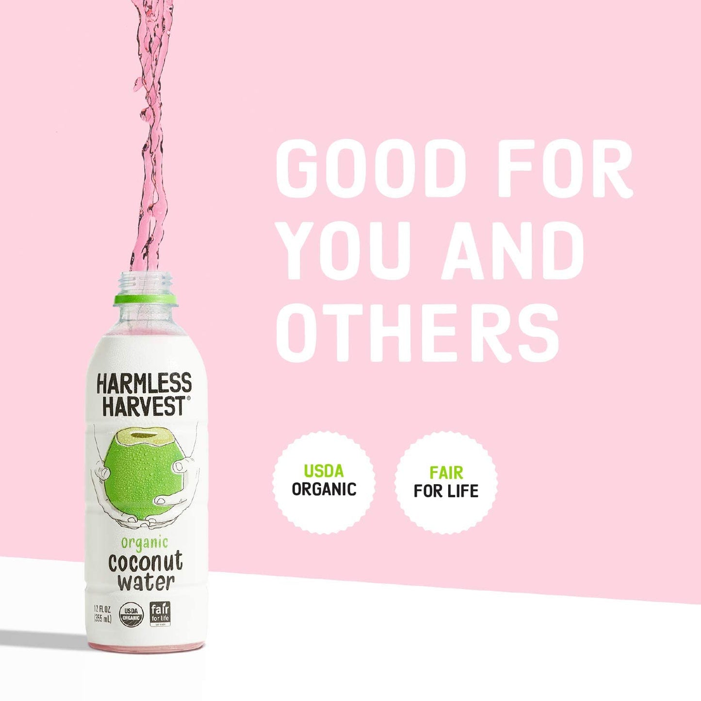 Harmless Harvest Coconut Water Organic Drink 32 Fl Oz - Natural Electrolyte Hydration, No Sugar Added, No Artificial Ingredients