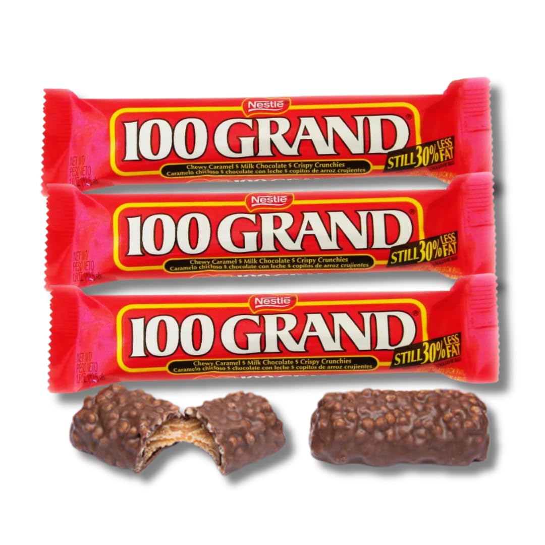 Classic Full Size Candy & Candy Bars - Gift Packs of 3 By Lyzas Sweets & Treats (100 Grand Bar)