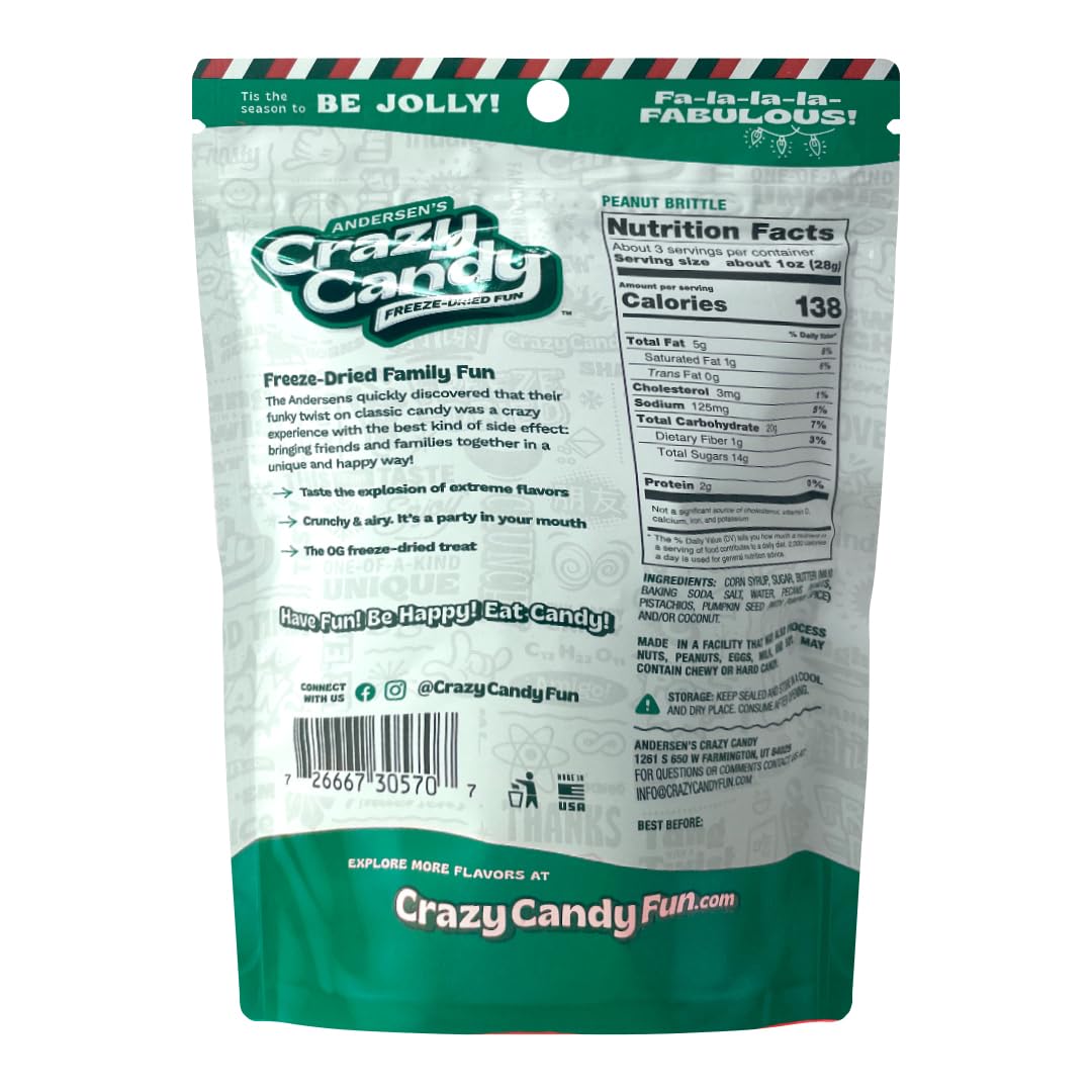 Andersen'S Crazy Candy Freeze Dried Candy - Freeze Dried Peanut Brittle, 3 Ounces