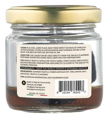 Gourmanity Tartufi Whole Black Truffles In Brine, Preserved Black Summer Truffles (Tuber Aestivum Vitt.) From Italy [1.76Oz Jar]