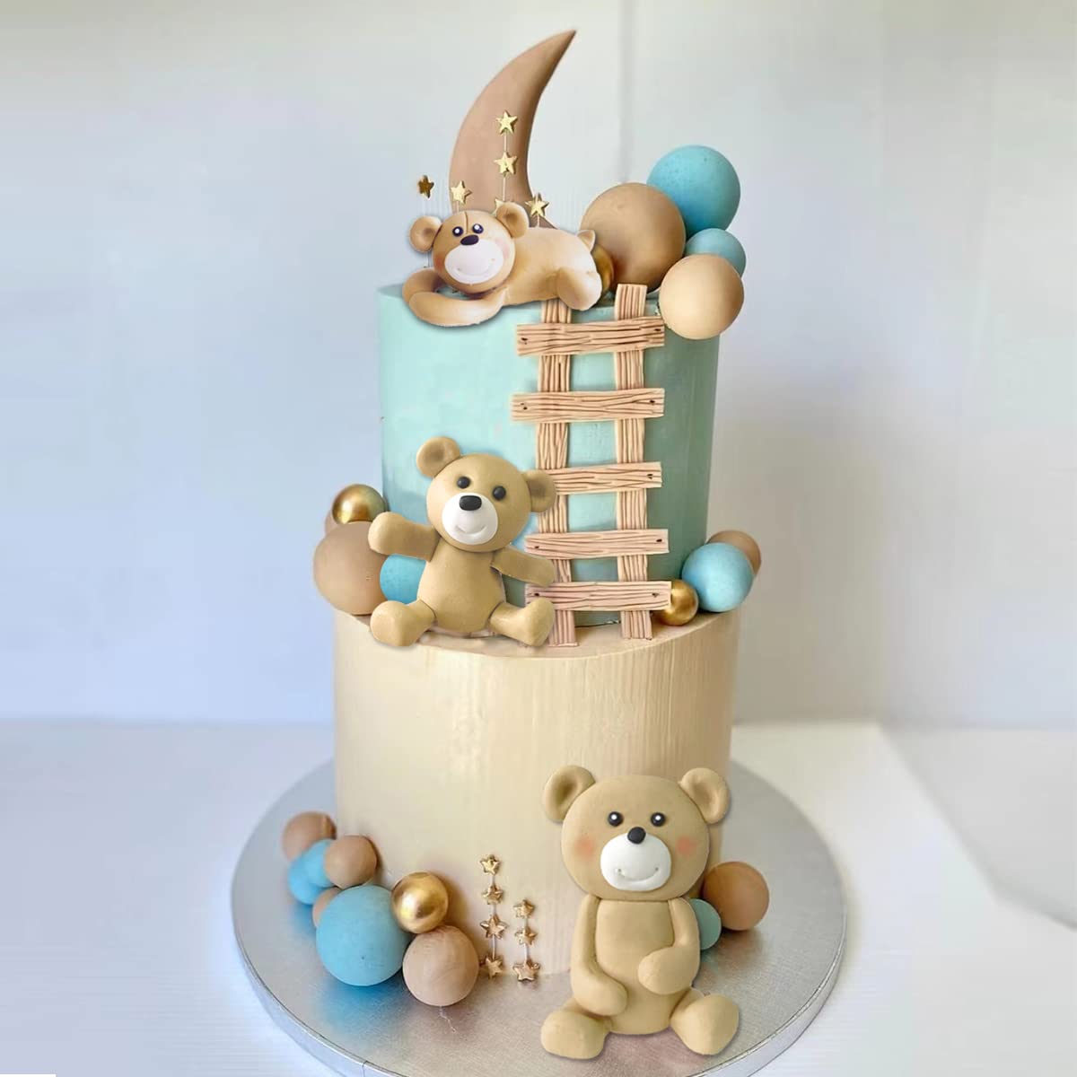 3D Bear Balls Cake Toppers For Birthday Baby Shower Party Decorations (Three Bear)