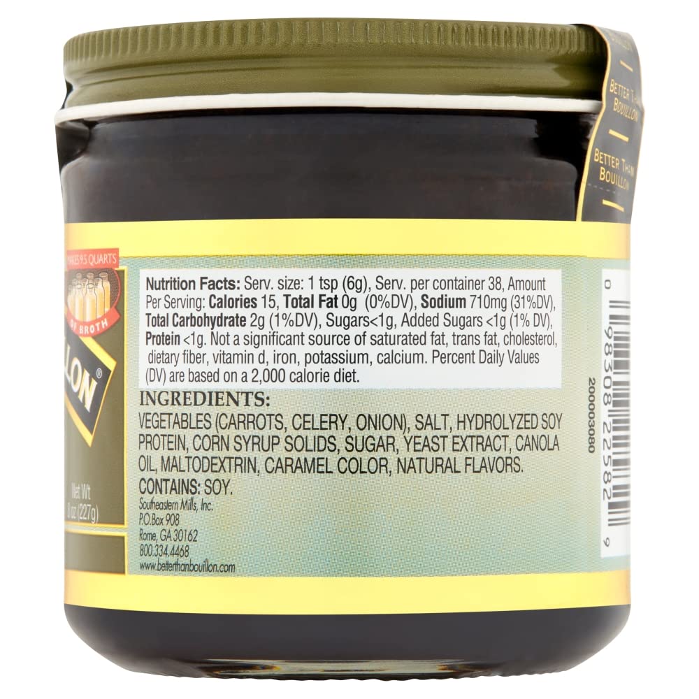 Better Than Bouillon Vegetarian No Beef Base, Certified Vegan, 8 Ounce (Pack of 4)