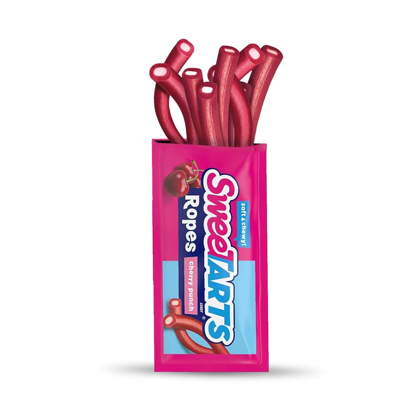 Cherry Punch Candy Ropes - Soft & Chewy Bulk 1 Lb Pack (Approx. 30 Pieces), Individually Wrapped Treats For Valentines Day, Part