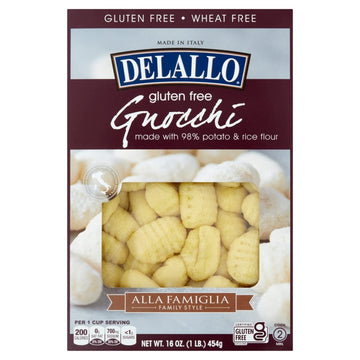 Delallo Gluten-Free Potato & Rice Gnocchi, 16Oz Box, 6-Pack