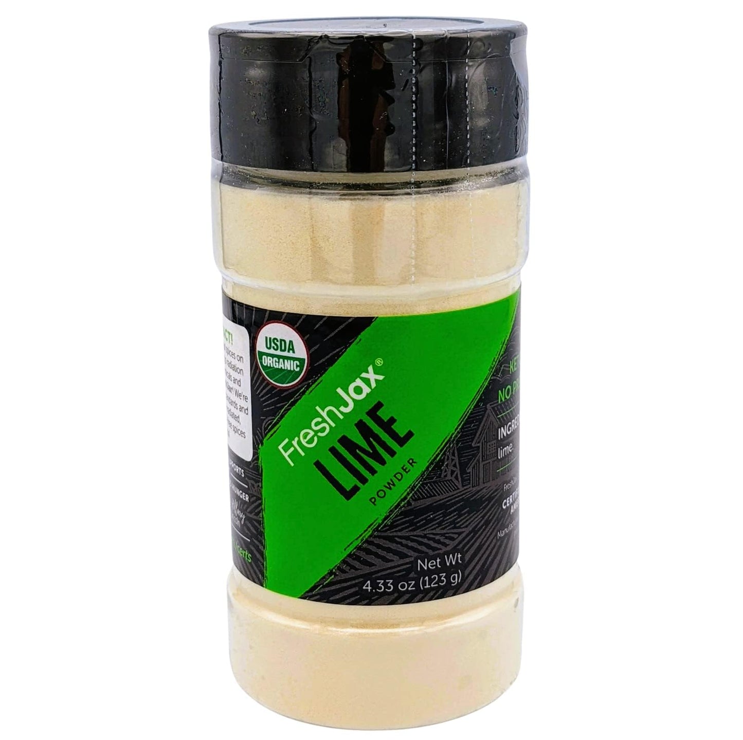 FreshJax Organic Lime Powder - Non-GMO, Gluten-Free, Keto, Paleo, 4.33 oz Bottle