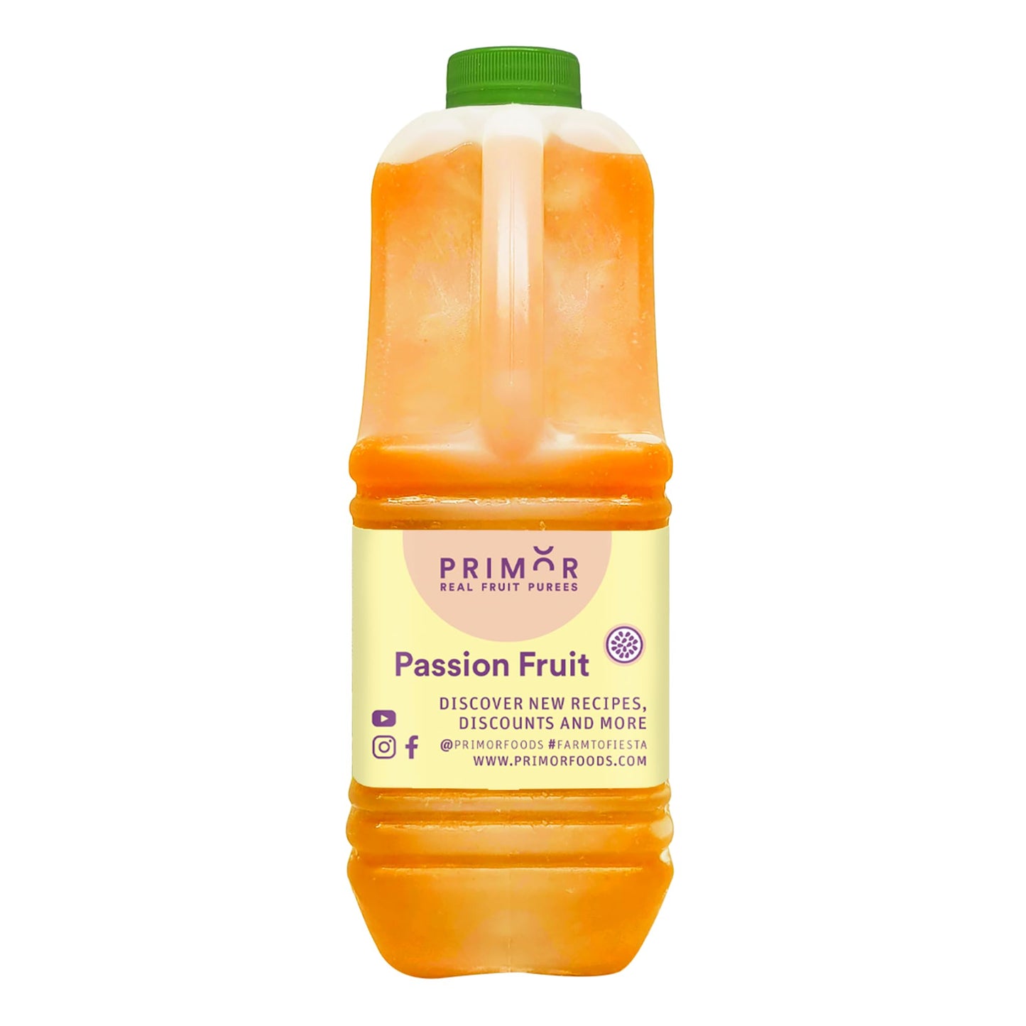 PRIMOR Fruit Purees Passion Fruit - 64 Fl Oz, Made with Real Fruit, Ideal for Juices, Smoothies, Desserts and More