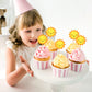 Hokpa 24Pcs Sun Cupcake Toppers Sun Flower Smiley Sunshine Sun Cake Decoration Food Fruit Picks For Baby Shower Birthday Wedding