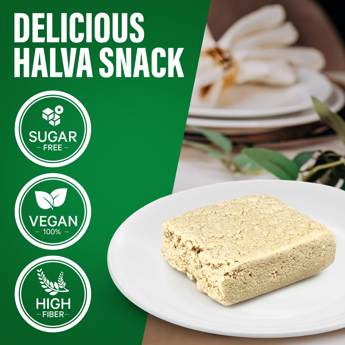 Oppenheimer USA Sugarless Sesame Halva Snacks, Vanilla Flavor, Vegan, Kosher, 11 Pack, 9.7 Oz