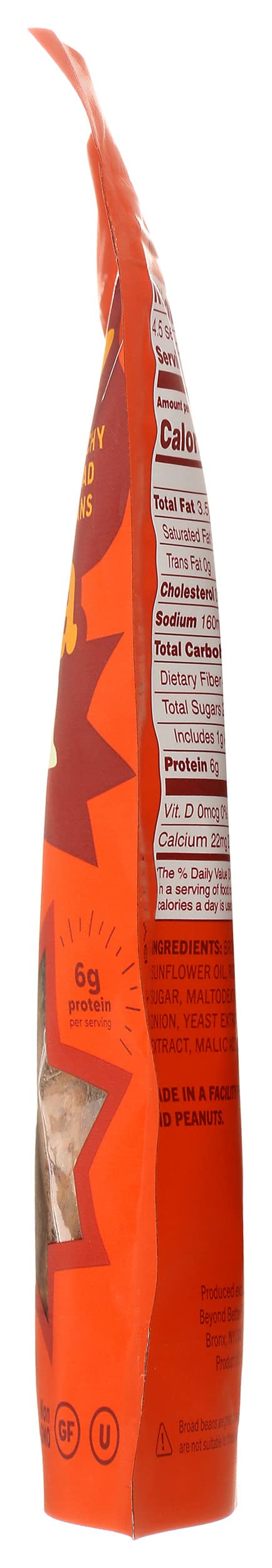 Bada Bean Bada Boom Plant-Based Protein, Gluten Free, Vegan, Non-Gmo, Soy Free, Kosher, Roasted Broad Fava Bean Snacks, Sriracha