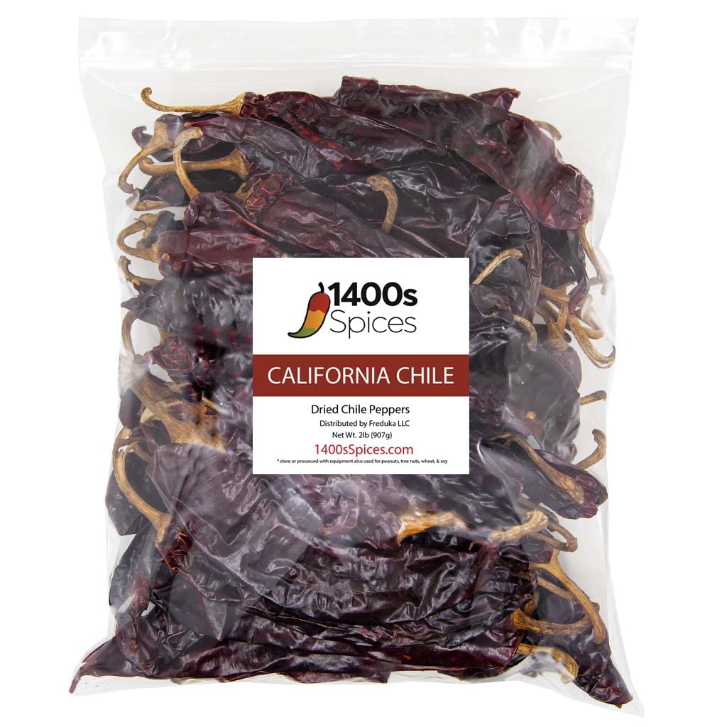 1400S SPICES 2lb California Dried Whole Chili Peppers, Anaheim Chile, Bulk Pack
