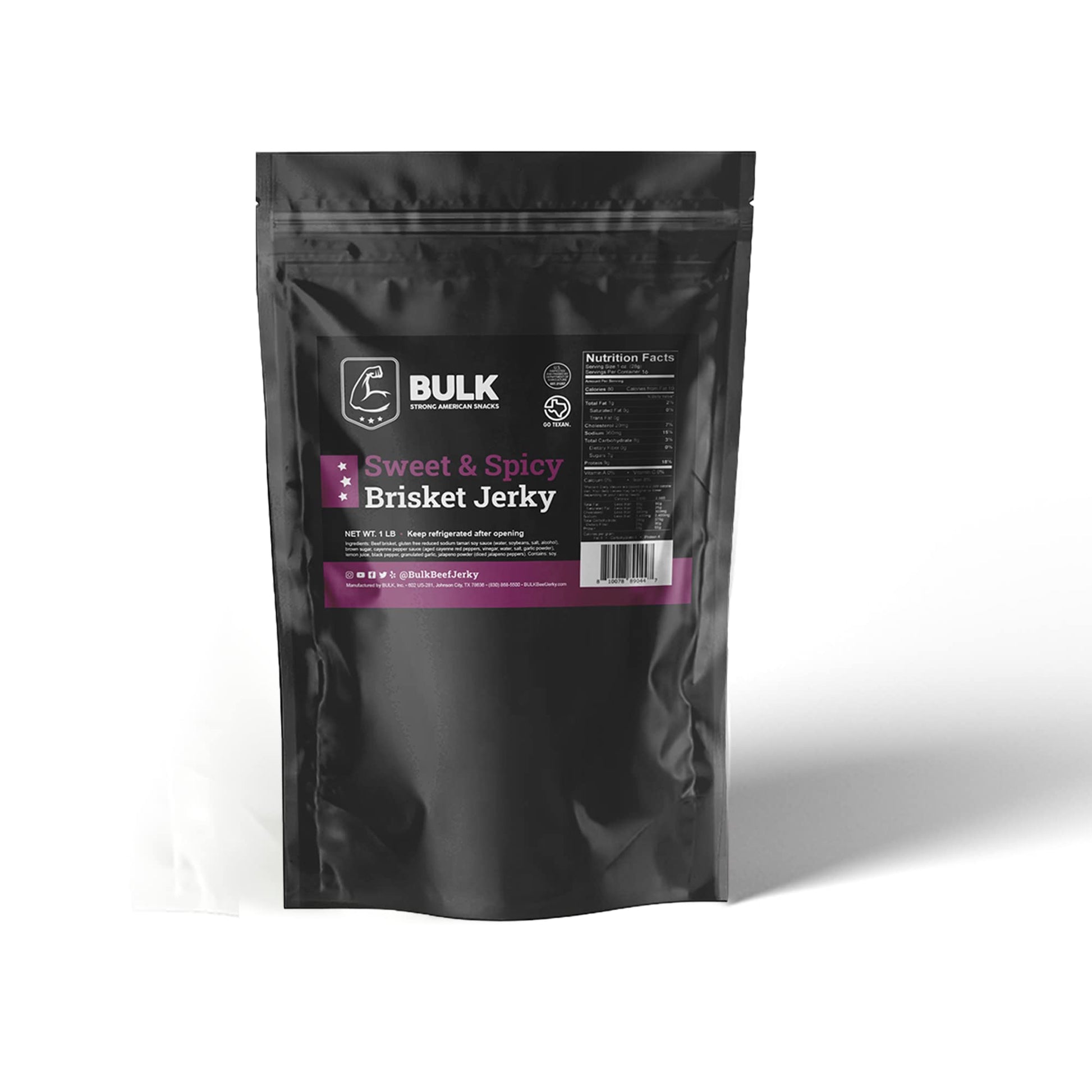 Bulk Sweet & Spicy Brisket Beef Jerky -1 Pound