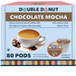 Double Donut Coffee Pods, Chocolate Flavor, Medium Roast, 80 Count, Compatible with Keurig K Cup Brewers
