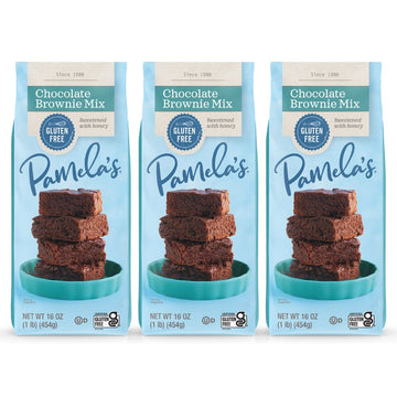 Pamelas Baking Mixes, Chocolate Brownie Mix, Gluten-Free, 16 oz. (Pack of 3)