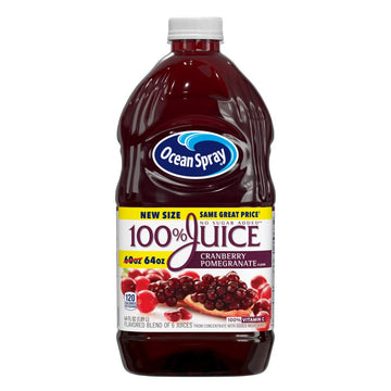 Ocean Spray 100% Juice Cranberry Pomegranate Blend, 64 Fl Oz Bottle, Pack of 8