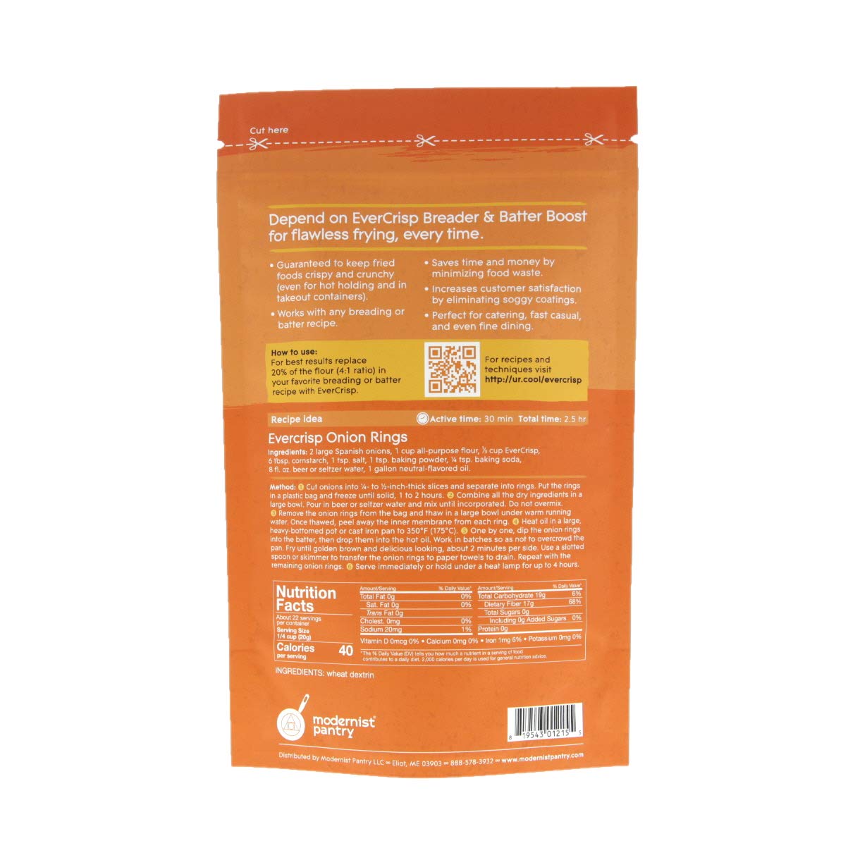 Evercrisp Breader & Batter Boost Vegan Ou Kosher Certified ⊘ Non-Gmo - 16 Oz.