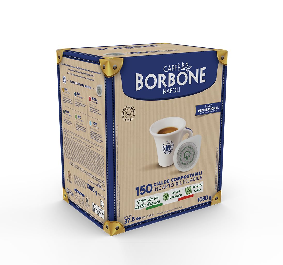 Caffe Borbone Espresso Paper Pods, Red Blend, Strong And Creamy, Medium Roast Ese Pods, Authentic Italian Espresso - 150 Count
